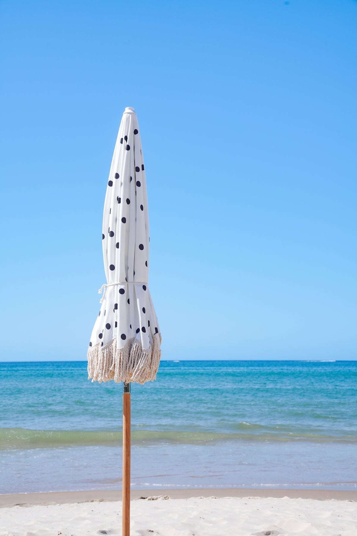 PARASOL DE PLAGE DELUXE MOUCHETÉ BLANC